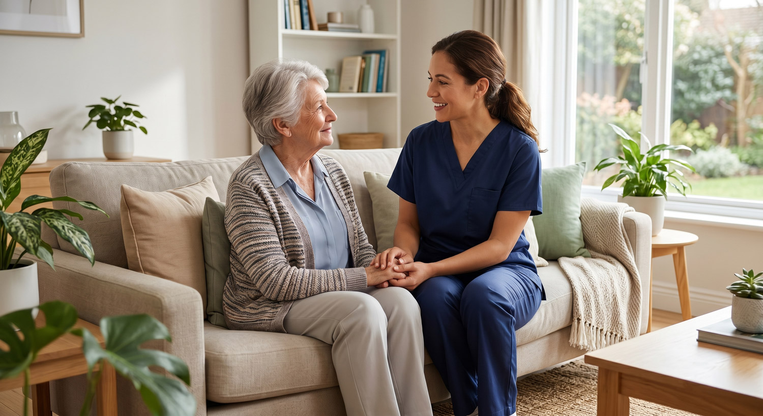 Carer providing one-to-one support and companionship at home
